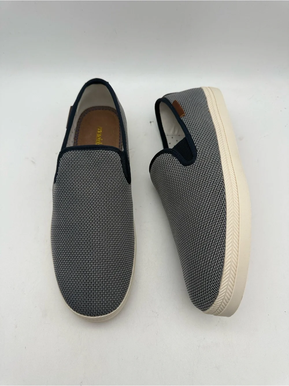 BRAND NEW Madden Castr Navy/Gray Textured Sneakers Slip-on Loafer Size 9.5